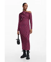 Desigual Women's Psychedelic checkered dress