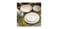 Slickblue 18-Piece Porcelain Dinnerware Set with Plates Bowls Mugs - Service for 4