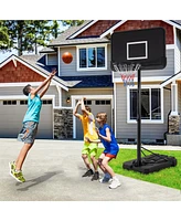 Gymax 6.5-10 Ft Adjustable Portable Basketball Hoop w/ 44 Inch Shatterproof Backboard