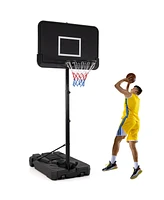 Gymax 6.5-10 Ft Adjustable Portable Basketball Hoop w/ 44 Inch Shatterproof Backboard