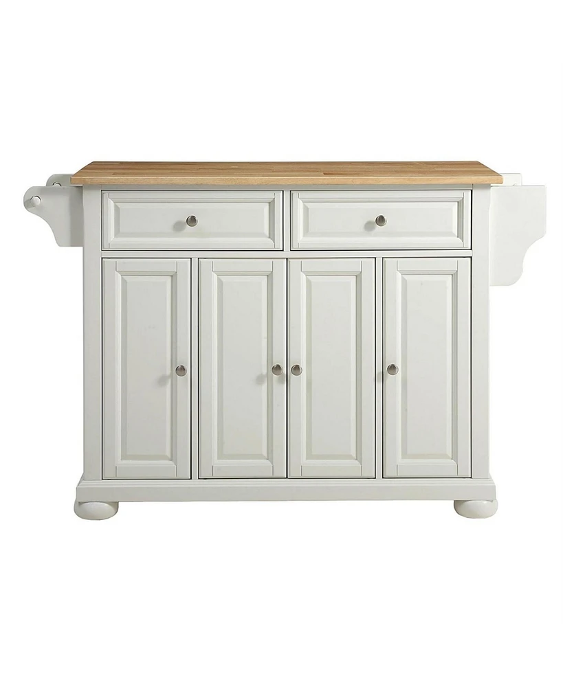 Slickblue Kitchen Island Storage Cabinet with Durable Solid Wood Top for Extra Counter Space