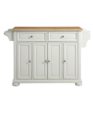 Slickblue Kitchen Island Storage Cabinet with Durable Solid Wood Top for Extra Counter Space