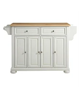 Slickblue Kitchen Island Storage Cabinet with Durable Solid Wood Top for Extra Counter Space