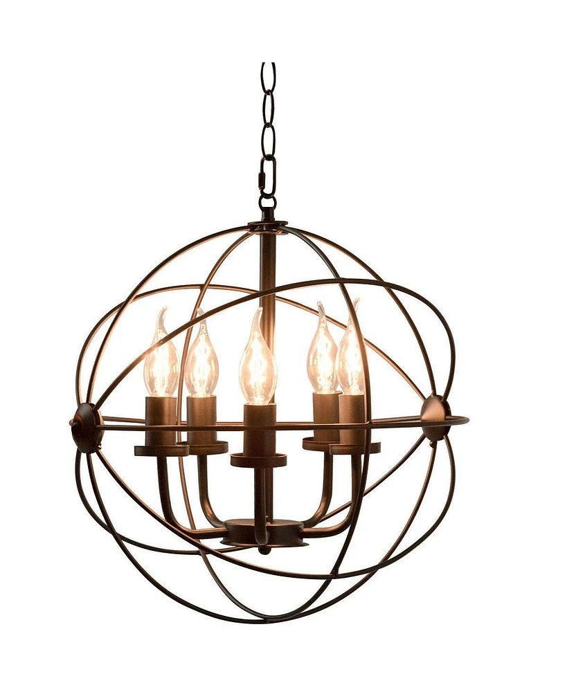 Slickblue Modern Iron Sphere Chandelier for Contemporary Home Lighting