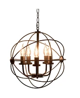 Slickblue Modern Iron Sphere Chandelier for Contemporary Home Lighting