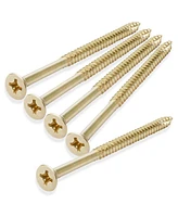 Cauldham Bright Brass Wood Screws #9 x 3 Inch for Door Hinges - 25 pack