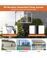 Gymax Portable Basketball Hoop System 4.9-10 Ft Adjustable w/ Weight Bag Wheels Outdoor