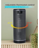 Black & Decker Black+Decker Ceramic Oscillating Tower Heater with Remote Control, Space Heater with Digital Led Display, Adjustable Thermostat, Portab