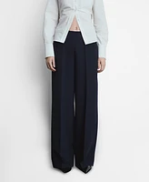 Mango Women's Wide Leg Pleated Pants