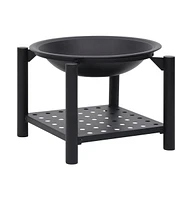 vidaXL Fire Pit with Poker 21.3"x21.3"x21.7" Steel