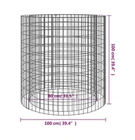 vidaXL Gabion Fire Pit 39.4" Galvanized Iron