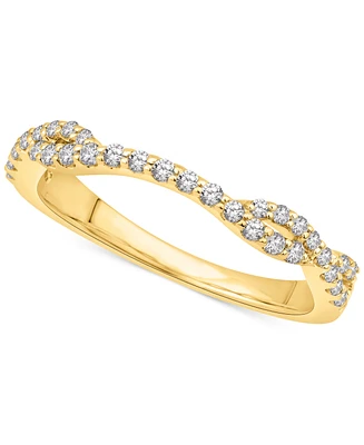 Diamond Twist Crossover Band (1/4 ct. t.w) in 14k Gold