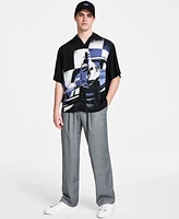 Hugo by Boss Men's Oversized-Fit Printed Camp Shirt