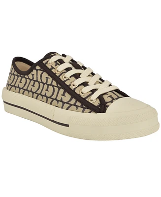 Guess Women's Carey Jacquard Logo Low-Top Lace-Up Sneakers