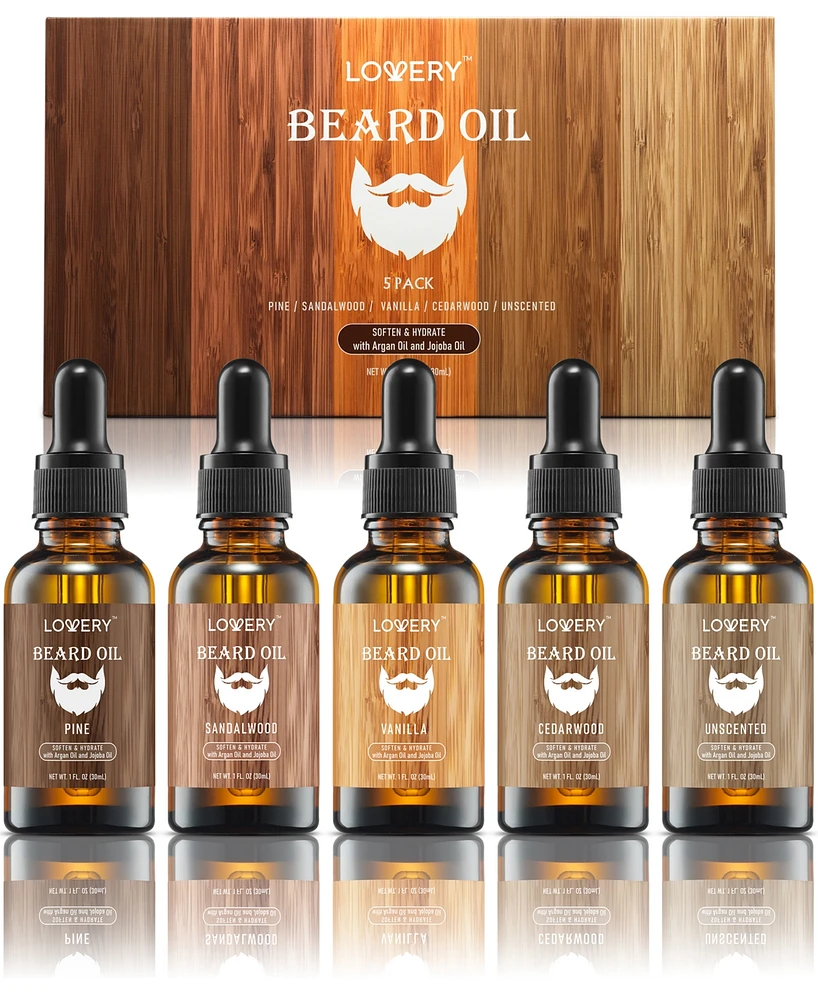 Lovery Men's 5-Pc. Beard Oil Gift Set