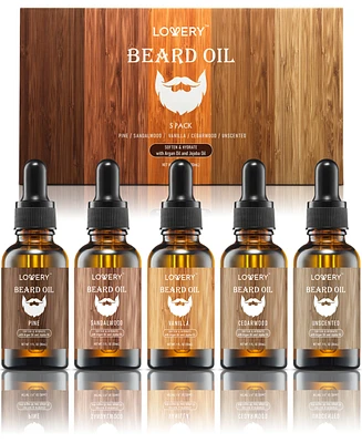 Lovery Men's 5-Pc. Beard Oil Gift Set