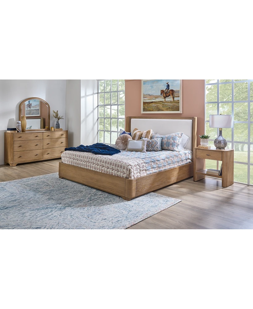 Nordic 3 Pc. King Upholstered Set (Bed, Dresser & Open Nightstand)