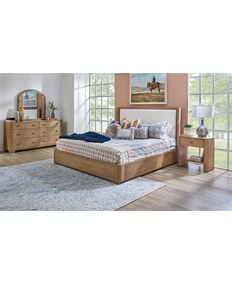 Nordic 3 Pc. King Upholstered Set (Bed, Dresser & Open Nightstand)