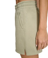 Calvin Klein Women's Fleece Smocked Waistband Midi Shorts