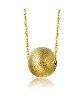 Rachel Glauber 14K Gold-Plated Textured Ball Necklace with Link Chain