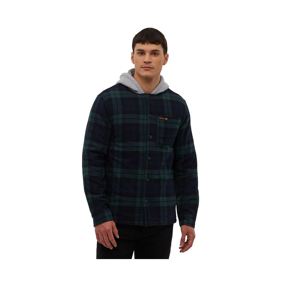 Bench Dna Men's Brayton Hooded Flannel Check Shirt