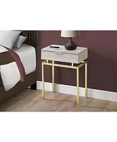 Slickblue 24in Modern End Table 1 Drawer Nightstand Marble Legs