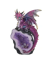 Fc Design 2-pc Set" 8"H Purple Dragon Guarding Faux Crystal Cave Figurine Statue Ornament Home Room Office Decor and Perfect Ideas for Housewarming, H