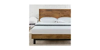 Slickblue Solid Wood Modern Platform Bed Frame with Adjustable Height Headboard