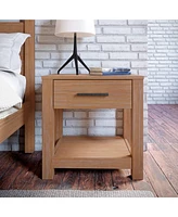 Slickblue Farmhouse Traditional Rustic Pine Wood 1-Drawer Nightstand Bedside Table for Bedroom Storage and Charm