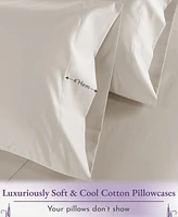 Luxury 1000 Thread Count Pillowcases, 100% Cotton Sateen Weave, Set Of 2 Classic Style Pillow Cases King Fits Pillows