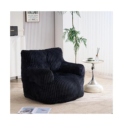 The Pop Home Soft Corduroy Bean Bag Chair with Memory Foam Filling for Living Room-The