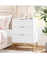 gaomon Modern 3 Drawer Dresser, Nightstand with Wide Top, Chest of Drawers