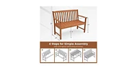 Slickblue Solid Wood 4-Ft. Outdoor Patio Garden Bench