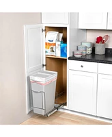 Florida Brands Pull Out Trash Can for Under Cabinet, Adjustable with Chrome Finish 13 x 21 In - Trash Can Not Included