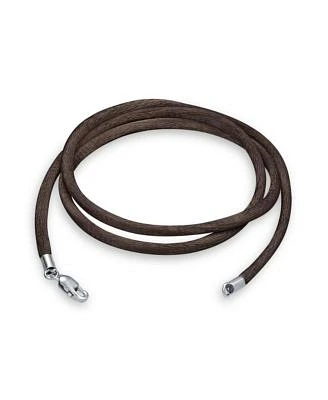 Bling Jewelry Brown Silk Cord Chain Necklace with Silver Plated Brass Clasp