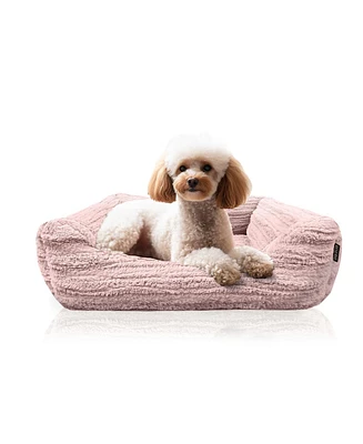 Reserve Jacquard Cuddler, Ultra-Soft & Elegant Pet Bed for Dogs & Cats, Pink