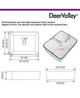 DeerValley 19" White Vitreous China Rectangular Vessel Bathroom Sink with Top Black Trim
