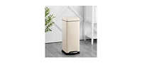 Slickblue 8-Gallon Retro Stainless Steel Step-On Trash Can for Easy Waste Disposal