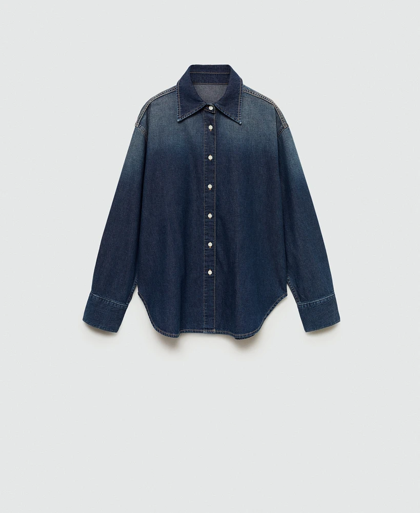 Mango Women's Oversized Denim Shirt