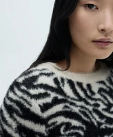 Mango Women's Zebra Round Neck Sweater