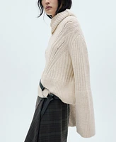 Mango Women's Unstitched Detail Turtleneck Sweater