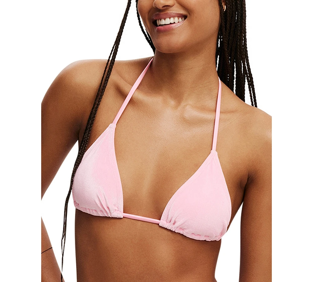 Cotton On Women's Velvet Slider Triangle Bikini Top