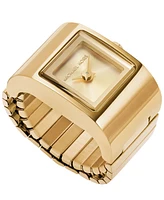 Michael Kors Women's Darrington Two-Hand Gold-Tone Stainless Steel Ring Watch, 13mm