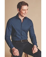 Charles Tyrwhitt Men's Slim Fit Semi-Cutaway Collar Non-Iron Floral Geo Print Shirt