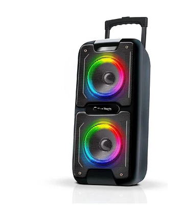 Toptech Al-101 Bluetooth Speaker, Dual 6.5" Woofer 3000W, Disco Light