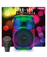 Toptech Star-115 Bluetooth Speaker, 15" Woofer, Flame Lights