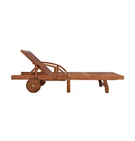 vidaXL Sun Lounger with Table Solid Acacia Wood