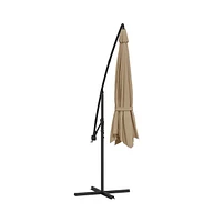 vidaXL Cantilever Garden Parasol with Aluminum Pole 137.8" Taupe