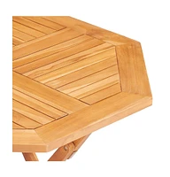 vidaXL Folding Patio Table 33.5"x33.5"x29.9" Solid Teak Wood