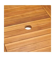 vidaXL Patio Table 59.1"x35.4"x29.5" Solid Teak Wood